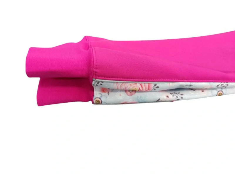 Dívčí zimní rostoucí softshellové kalhoty  - Ptáčci na šedé s malinou