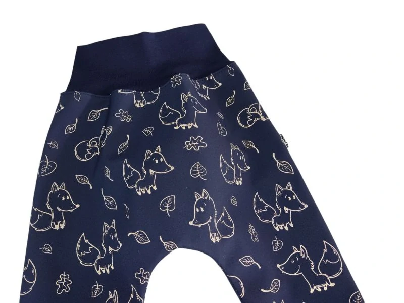 Zimní softshellové turky - Reflexní lišky na tm. modré