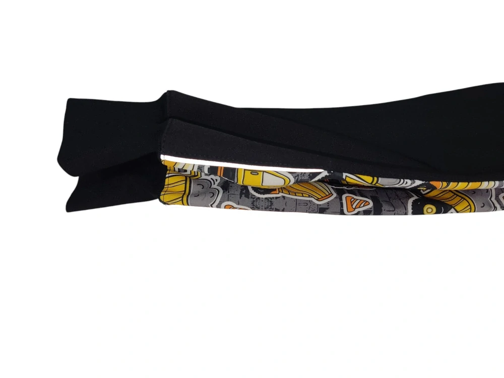 Chlapecké zimní rostoucí softshellové kalhoty - Černé + Stavební stroje žl.