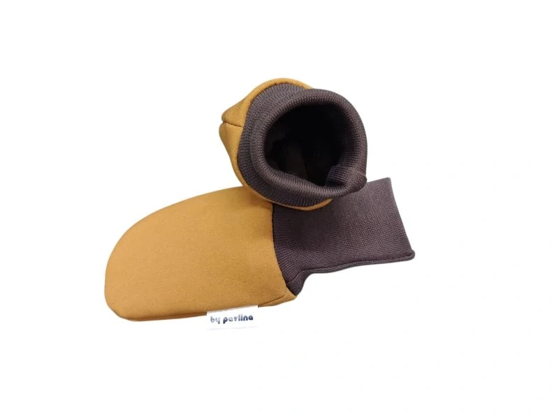 Kojenecké softshellové rukavice - Karamelové