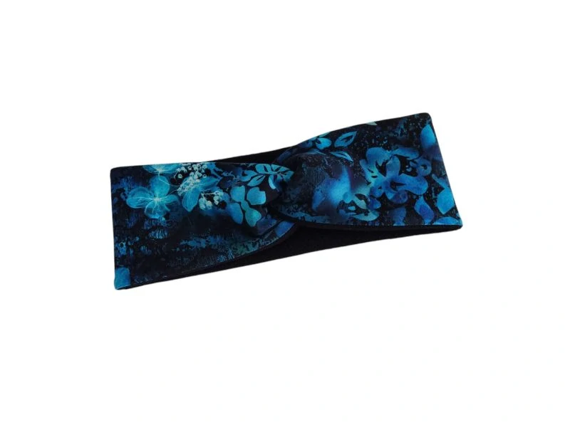 Dívčí / dámská zimní čelenka s fleecem - Modrotajemná