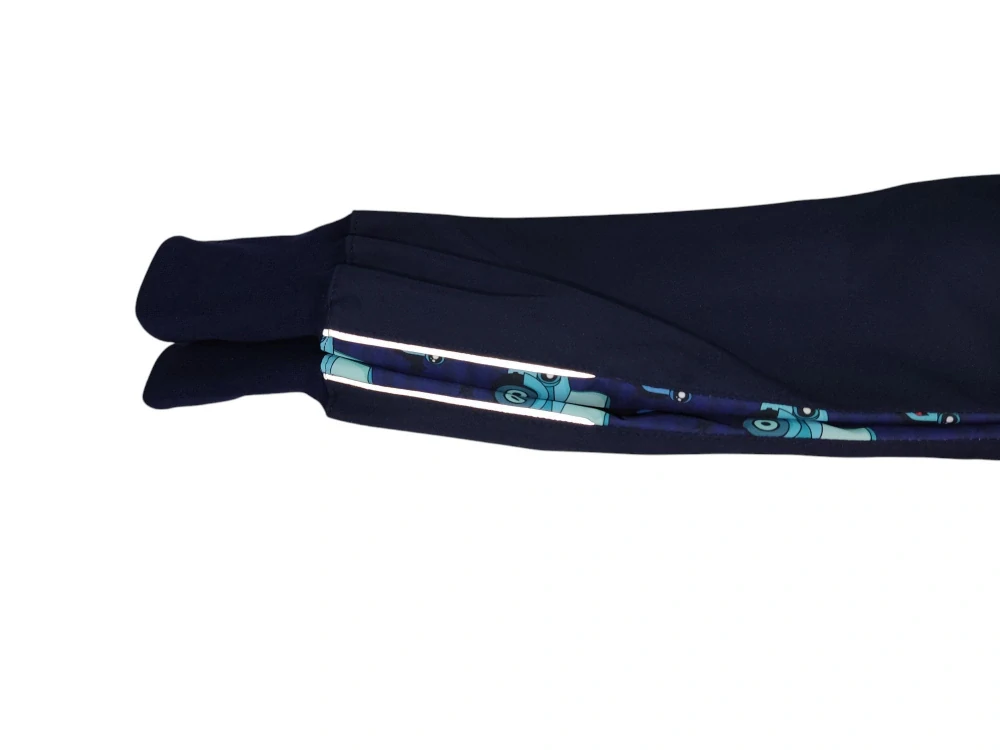 Chlapecké jarní - podzimní rostoucí softshellové kalhoty - Tm. modré + Traktůrci