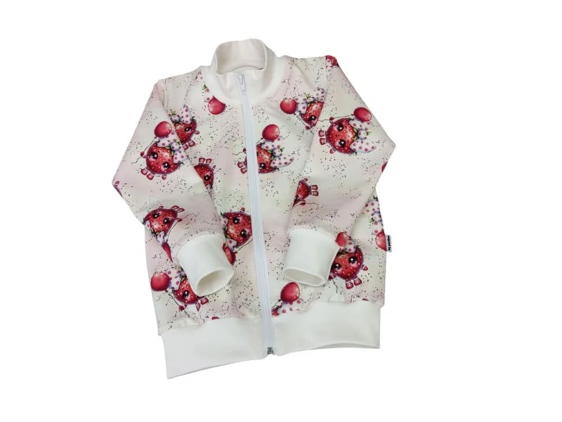 Dívčí mikina na zip - Srdíčka s mašlí