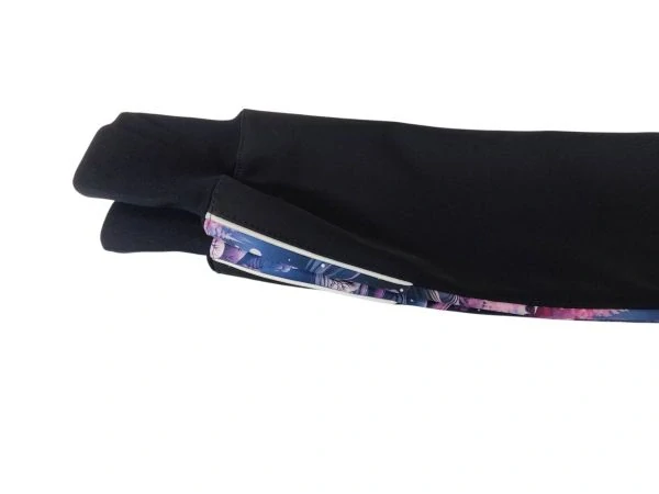 Dívčí zimní rostoucí softshellové kalhoty  - Černé + Růžový les