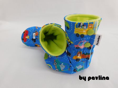 Softshellové válenky / capáčky -  Zvířátka v autíčku