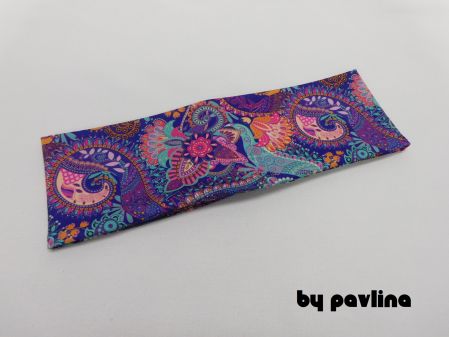 Dívčí/ dámská funkční čelenka - Praisley fialový