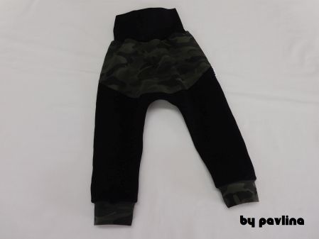 Dětská tepláková souprava - Maskáč oliva s černou