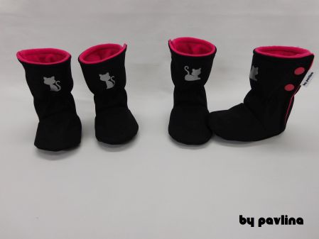 Softshellové válenky - Kočička se sytě růžovou