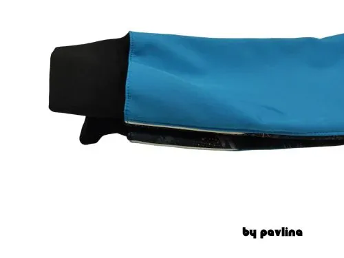 Zimní rost. softshellové kalhoty - Modré + stopy pneumatik