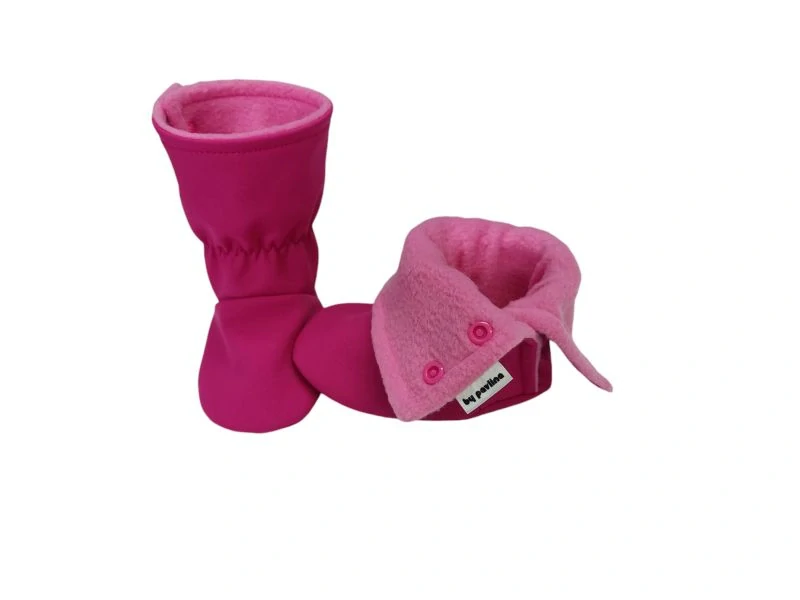 Dětské softshellové válenky / capáčky - Malinové