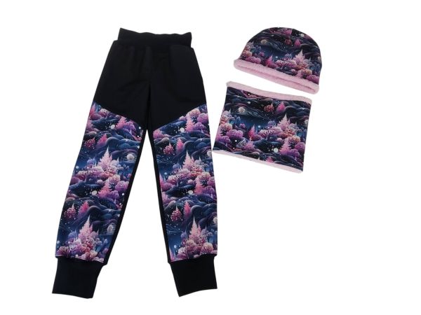 Dívčí zimní oboustranný setík 2 - Růžový les