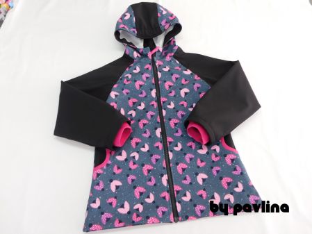 Dívčí softshellová bunda - Berušky s černou