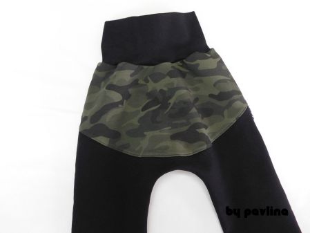 Dětská tepláková souprava - Maskáč oliva s černou