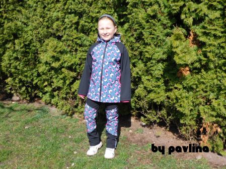 Dívčí softshellová bunda - Myšky s růžovou