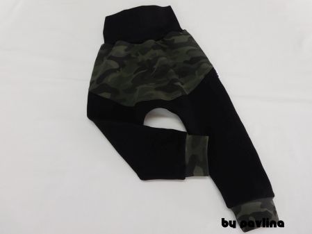 Dětská tepláková souprava - Maskáč oliva s černou