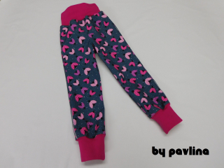 Dětské zimní rostoucí softshellové kalhoty - Beruškové