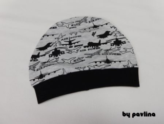 Chlapecká klasická čepice s lemem - Stíhačky