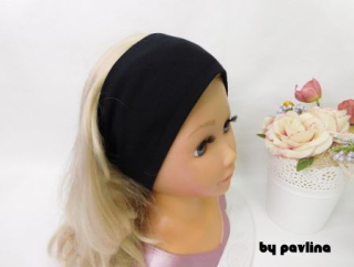 Unisex čelenka - rovná - Černá