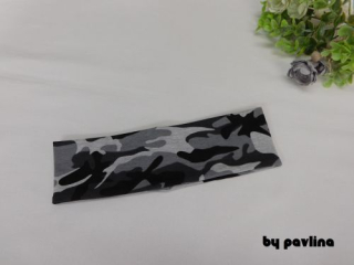 Unisex čelenka - rovná - Maskáč šedý