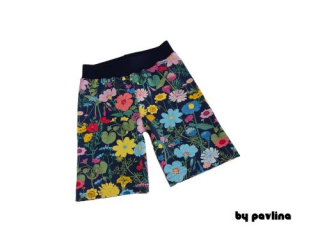 Dívčí kraťasy - Kvítí na tm. modré