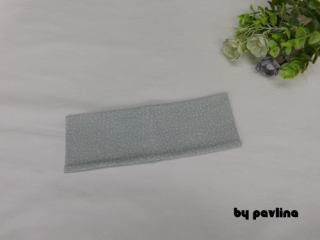 Dívčí / dámská čelenka - rovná - Tečky na šedé