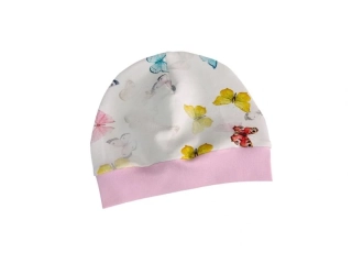 Dětská čepka s lemem - Motýlci