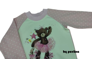 Dívčí mikina - Medvědí baletka vel. 116