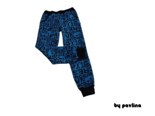 Chlapecké teplé tepláky - Nápisy na modré