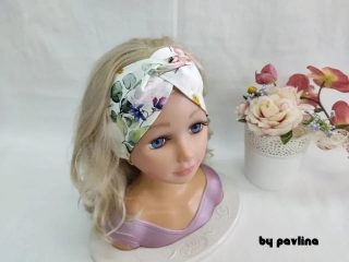 Dívčí / dámká čelenka - Jablňové květy