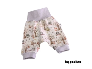 Dětské kraťásky / turky - Zvířátka u týpí