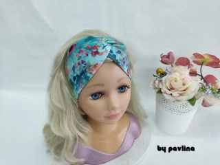 Dívčí / dámká čelenka - Akvarelové kvítí