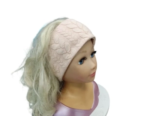 Dívčí/dámská zimní čelenka - Starorůžové copánky 2