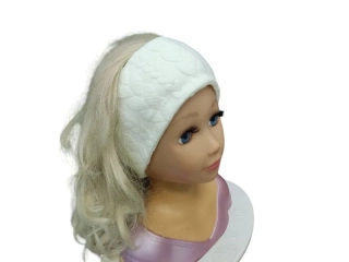 Dívčí/dámská zimní čelenka - Smetanové copánky 