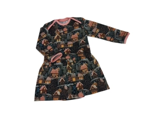 Dívčí body šaty - dlouhý rukáv - Perníkové městečko