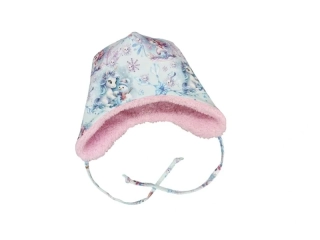 Dívčí zimní kojenecká čepice - Jednorožci a sněhuláci