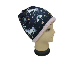 Dívčí zimní klasická čepice - Magičtí jednorožci