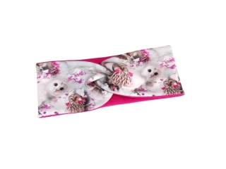 Dívčí / dámská zimní čelenka s fleecem - Sovičky