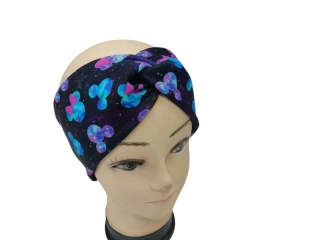 Dívčí / dámská zimní čelenka s fleecem - Barevné myšky