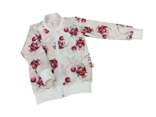 Dívčí mikina na zip - Srdíčka s mašlí