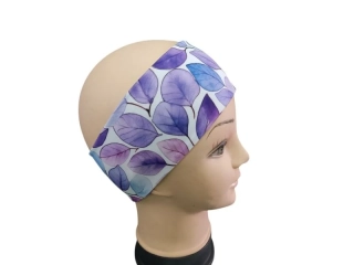 Dívčí / dámská funkční čelenka - Fialové lístky