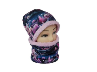 Dívčí zimní oboustranný setík 2 - Růžový les