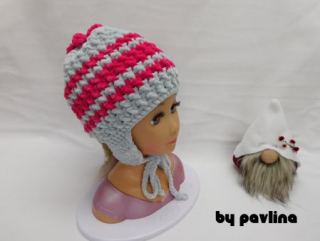 Dívčí háčkovaná ušanka - Š.+TM.R.